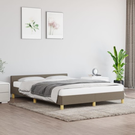 Estructura de cama con cabecero de tela gris taupe 140x200 cm de vidaXL, Camas y somieres - Ref: Foro24-347419, Precio: 122,6...