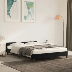 Estructura de cama con cabecero de terciopelo negro 140x200 cm de vidaXL, Camas y somieres - Ref: Foro24-347575, Precio: 118,...