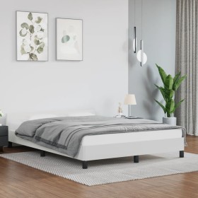 Estructura de cama cabecero cuero sintético blanco 140x200 cm de vidaXL, Camas y somieres - Ref: Foro24-347502, Precio: 135,5...