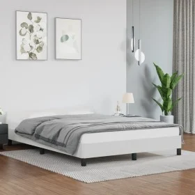 White synthetic leather headboard bed frame 140x200 cm by vidaXL, Beds and slatted bases - Ref: Foro24-347502, Price: 128,53 ...