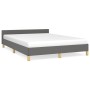 Estructura de cama con cabecero de tela gris oscuro 140x200 cm de vidaXL, Camas y somieres - Ref: Foro24-347416, Precio: 122,...