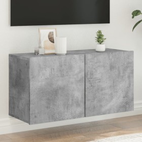Mueble para TV de pared gris hormigón 80x30x41 cm en Muebles TV | Comprar online en Foru.es