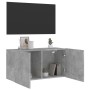 Mueble para TV de pared gris hormigón 80x30x41 cm en Muebles TV | Comprar online en Foru.es
