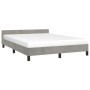 Estructura de cama con cabecero terciopelo gris claro 140x190cm de vidaXL, Camas y somieres - Ref: Foro24-347573, Precio: 125...