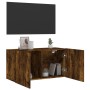 Mueble para TV de pared roble ahumado 80x30x41 cm en Muebles TV | Comprar online en Foru.es