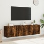 Muebles para TV de pared 2 unidades roble ahumado 80x30x41 cm en Muebles TV | Comprar online en Foru.es