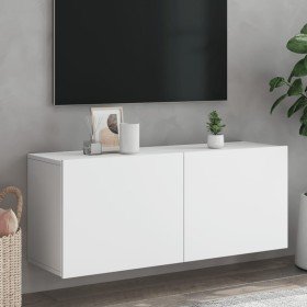 Mueble para TV de pared blanco 100x30x41 cm en Muebles TV | Comprar online en Foru.es