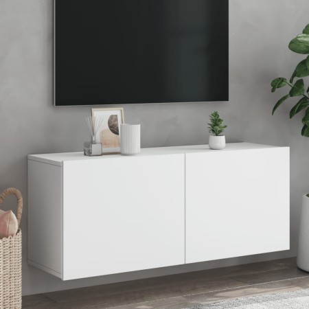 Mueble para TV de pared blanco 100x30x41 cm en Muebles TV | Comprar online en Foru.es
