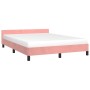 Estructura de cama con cabecero de terciopelo rosa 140x200 cm de vidaXL, Camas y somieres - Ref: Foro24-347578, Precio: 133,1...