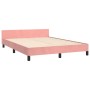 Estructura de cama con cabecero de terciopelo rosa 140x200 cm de vidaXL, Camas y somieres - Ref: Foro24-347578, Precio: 133,1...