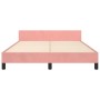 Estructura de cama con cabecero de terciopelo rosa 140x200 cm de vidaXL, Camas y somieres - Ref: Foro24-347578, Precio: 133,1...