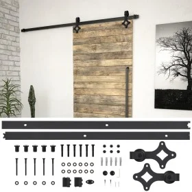 SKIEN Schiebetür-Beschlagsatz aus schwarzem Stahl, 200 cm von vidaXL, Türrahmen - Ref: Foro24-145261, Preis: 60,27 €, Rabatt: %