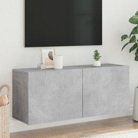Mueble para TV de pared gris hormigón 100x30x41 cm en Muebles TV | Comprar online en Foru.es