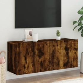 Mueble para TV de pared roble ahumado 100x30x41 cm en Muebles TV | Comprar online en Foru.es