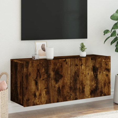 Mueble para TV de pared roble ahumado 100x30x41 cm en Muebles TV | Comprar online en Foru.es