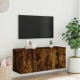 Mueble para TV de pared roble ahumado 100x30x41 cm en Muebles TV | Comprar online en Foru.es