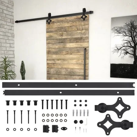 Beschlagsatz für SKIEN Schiebetüren Stahl schwarz 183cm von vidaXL, Türrahmen - Ref: Foro24-145260, Preis: 65,82 €, Rabatt: %