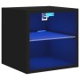 Mueble de TV de pared con luces LED negro 30x28,5x30 cm en Muebles TV | Comprar online en Foru.es