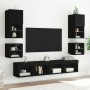 Mueble de TV de pared con luces LED negro 30x28,5x30 cm en Muebles TV | Comprar online en Foru.es