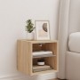 Mueble de TV de pared con luces LED roble Sonoma 30x28,5x30 cm en Muebles TV | Comprar online en Foru.es
