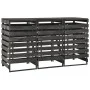 Cobertizo triple cubos basura madera pino pintada 210x75x121cm de vidaXL, Soportes para contenedores de residuos - Ref: Foro2...