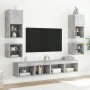 Muebles TV de pared luces LED 2 uds gris hormigón 30x28,5x30 cm en Muebles TV | Comprar online en Foru.es
