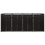 Cobertizo para 4 contenedores de basura ratán PE 274x80x117 cm de vidaXL, Soportes para contenedores de residuos - Ref: Foro2...