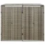 Cobertizo para 2 contenedores basura ratán PE gris 140x80x117cm de vidaXL, Soportes para contenedores de residuos - Ref: Foro...