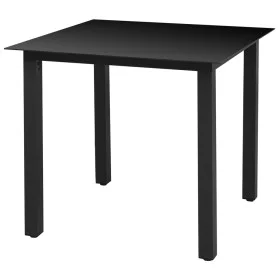 Mesa de jardín de aluminio y vidrio negra 80x80x74 cm de vidaXL, Mesas de jardín - Ref: Foro24-42787, Precio: 139,61 €, Descu...