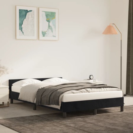 Estructura de cama con cabecero de terciopelo negro 120x200 cm de vidaXL, Camas y somieres - Ref: Foro24-347563, Precio: 116,...