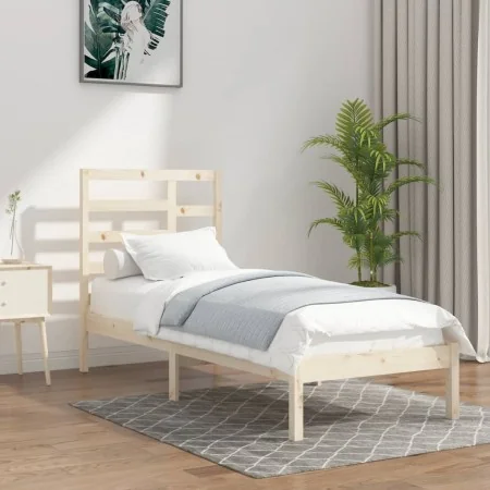 Estructura de cama madera maciza de pino 90x200 cm de vidaXL, Camas y somieres - Ref: Foro24-3105780, Precio: 82,15 €, Descue...