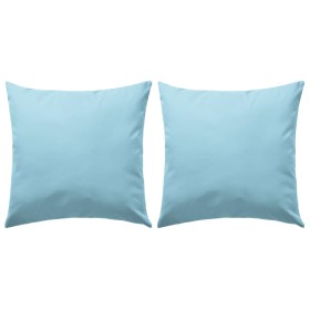 Cojines para exteriores 2 unidades 45x45 cm azul claro de vidaXL, Cojines - Ref: Foro24-132298, Precio: 33,99 €, Descuento: %