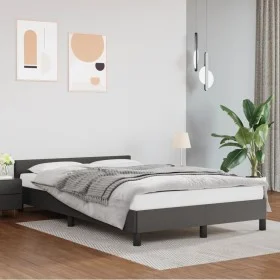 Bed frame with headboard gray synthetic leather 120x200cm by vidaXL, Beds and slatted bases - Ref: Foro24-347493, Price: 149,...
