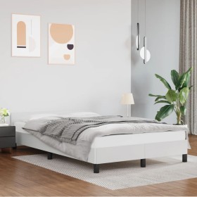 Estructura de cama cabecero cuero sintético blanco 120x200 cm de vidaXL, Camas y somieres - Ref: Foro24-347490, Precio: 106,0...