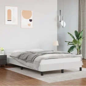 White synthetic leather headboard bed frame 120x200 cm by vidaXL, Beds and slatted bases - Ref: Foro24-347490, Price: 107,79 ...