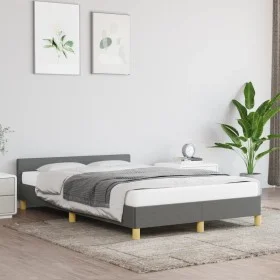 Estructura de cama con cabecero de tela gris oscuro 120x200 cm de vidaXL, Camas y somieres - Ref: Foro24-347400, Precio: 106,...