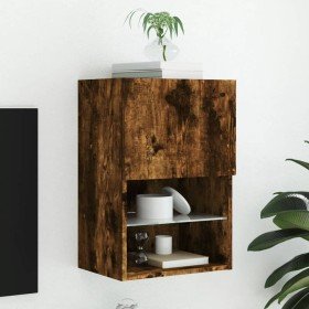 Mueble para TV con luces LED roble ahumado 40,5x30x60 cm en Muebles TV | Comprar online en Foru.es