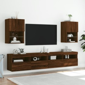 Muebles de TV con luces LED 2 uds roble 40,5x30x60 cm en Muebles TV | Comprar online en Foru.es