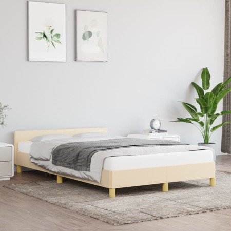 Estructura de cama con cabecero de tela color crema 120x200 cm de vidaXL, Camas y somieres - Ref: Foro24-347404, Precio: 119,...