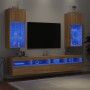 Muebles de TV con luces LED 2 uds roble Sonoma 40,5x30x90 cm en Muebles TV | Comprar online en Foru.es