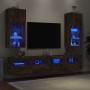 Muebles de TV con luces LED 2 uds roble ahumado 40,5x30x90 cm en Muebles TV | Comprar online en Foru.es