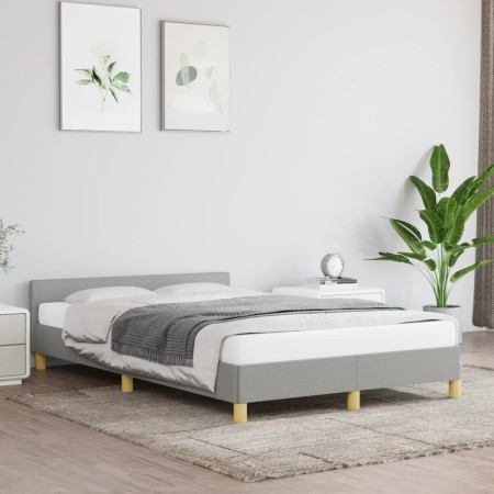 Estructura de cama con cabecero de tela gris claro 120x200 cm de vidaXL, Camas y somieres - Ref: Foro24-347399, Precio: 118,2...