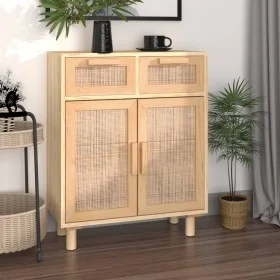 Aparador marrón madera pino maciza y ratán natural 60x30x75 cm de vidaXL, Aparadores - Ref: Foro24-345638, Precio: 141,38 €, ...