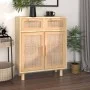 Brown solid pine wood and natural rattan sideboard 60x30x75 cm by vidaXL, Sideboards - Ref: Foro24-345638, Price: 141,38 €, D...