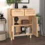 Brown solid pine wood and natural rattan sideboard 60x30x75 cm by vidaXL, Sideboards - Ref: Foro24-345638, Price: 141,38 €, D...