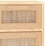 Brown solid pine wood and natural rattan sideboard 60x30x75 cm by vidaXL, Sideboards - Ref: Foro24-345638, Price: 141,38 €, D...
