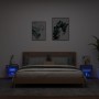 Mesitas de noche de pared con luces LED 2 unidades roble marrón en Muebles TV | Comprar online en Foru.es