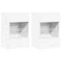 Armarios de pared con luces LED para TV 2 uds blanco 40x30x60,5 cm en Muebles TV | Comprar online en Foru.es