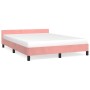 Estructura de cama con cabecero de terciopelo rosa 140x190 cm de vidaXL, Camas y somieres - Ref: Foro24-347572, Precio: 116,6...