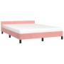 Estructura de cama con cabecero de terciopelo rosa 140x190 cm de vidaXL, Camas y somieres - Ref: Foro24-347572, Precio: 116,6...